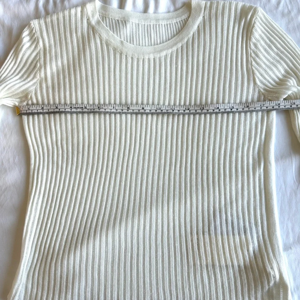 NWT Commense See Through Ribbed Knit Mesh Top - Picture 14 of 16
